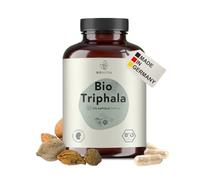 BIONUTRA® Gélules de Triphala bio hautement dosées, 1200 mg/jour, contrôlées résidus, fabrication allemande, véganes, sans lactose, gluten ni additifs, poudre de Triphala bio, 270 pièces x 600 mg