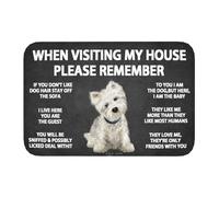 Bioonce West Highland White Terrier Westie Dogs House Rules Paillasson de bienvenue pour extérieur et intérieur Tapis de sol antidérapant Cadeau de pendaison de crémaillère Cadeau pour les amoureux