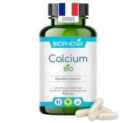 Biophénix - Calcium Bio 90 Gélules - Procédé Exclusif Extraction Intégrale® - Complément Alimentaire 100% Naturel - Equilibre Osseux & Fonction Musculaire - Fabriqué en France - Vegan