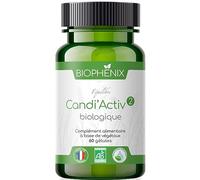 Biophénix Candi'Activ 2 Biologique 60 Gélules - Complément Alimentaire BIO 100% Naturel à Base de Végétaux - Module la Prolifération du Candida Albicans