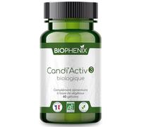 Biophénix Candi'Activ 3 Biologique 60 Gélules - Complément Alimentaire BIO 100% Naturel à Base de Végétaux - Module la Prolifération du Candida Albicans