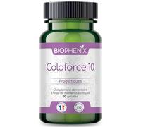 Biophénix Coloforce 10 - Probiotiques - 30 Gélules - Complément Alimentaire à Base de Ferments Lactiques - 10 Milliards de CFU (Unités Formant Colonies) par Gélule - 6 Souches de Bactéries