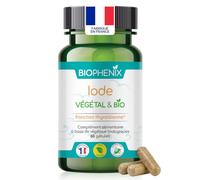 Biophénix Iode Bio 100% Végétal 60 Gélules, Fonction Thyroïdienne | Fonction Thyroïdienne et Système Nerveux, Procédé Exclusif Extraction Intégrale, 0% Excipient/Additif/Produit Chimique