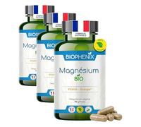 Biophénix - Magnésium Bio 90 Gélules - Procédé Exclusif Extraction Intégrale® - 0% Excipient • 0% Additif • 0% Produit Chimique - Fatigue & Equilibre - Fabriqué en France - Vegan (Lot de 3)