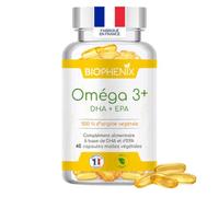 Biophénix Oméga 3+ 100% Végétal 45 Capsules, Clarté Mentale & Mémoire