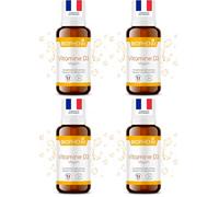 Biophénix - Vitamine D3 20 ml - Complément Alimentaire - Système Immunitaire - Capital Osseux - Dentition - 100% Naturel à Base de Végétaux - Fabriqué en France - 500 Gouttes: 1Goutte/Jour (Lot de 4)
