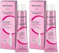 Biopoint Couleur crème Colorant Permanent 60 ml +1 ampoule d'Hyaluplex Hair Serum 3 ml - 4 Châtain Moyen (Lot de 2)