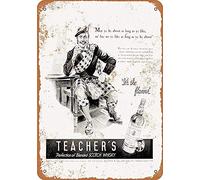 Biopracess 1940 Teacher'S Scotch Whisky Plaque en métal vintage 20,3 x 30,5 cm