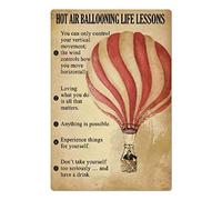 Biopracess Affiche en métal rétro vintage en forme de montgolfière en forme de leçons de vie en montgolfière - Décoration murale - 20,3 x 30,5 cm