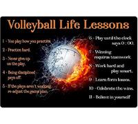 Biopracess Affiche murale en métal avec inscription « Volleyball Life Lessons Life Lessons » - 20,3 x 30,5 cm