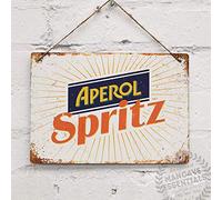 Biopracess Aperol Spritz Plaque en métal vintage Cocktail Prosecco 20,3 x 30,5 cm