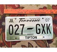 Biopracess Autocollant original 2007 Tennessee License Plate # 027 Gxk Tipton County 15,2 x 30,5 cm
