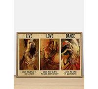 Biopracess Belly Dancer Affiche « Live Love Dance » « Be Strong » - Poster Be Brave - Be Humble - Poster Be Badass - Poster décoratif en métal - 20,3 x 30,5 cm