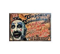 Biopracess Captain Spaulding Fried Chiken And Casoline Décoration murale Poster Décoration murale Garage Plaque en métal 20,3 x 30,5 cm