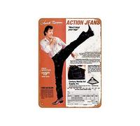 Biopracess Chuck Norris Action Jeans Décoration murale rétro Plaque en métal 20,3 x 30,5 cm