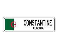 Biopracess Constantine Plaque de rue Algérie Drapeau Algérie Ville Pays Route Cadeau Plaque de rue 10,2 x 40,6 cm