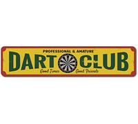 Biopracess Dart Club Panneau en métal professionnel Amature Dart Board Cadeau Game Street Plaque en métal 40 x 10 cm