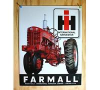 Biopracess Farmall Plaque en étain Motif tracteur Chicago USA Harvester IH 20 x 30 cm