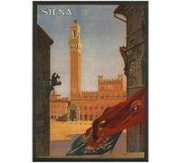 Biopracess Grande plaque murale en métal Siena 1925 - Italie Voyage italien 20,3 x 30,5 cm