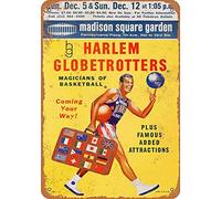 Biopracess Harlem Globetrotters - Plaque murale en fer rétro - Plaque décorative vintage - Poster amusant à suspendre - 20,3 x 30,5 cm