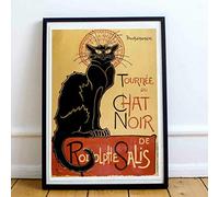 Biopracess Le Chat Noir (1896) Reproduction de Théophile Steinlen Décoration murale Décoration murale Affiche en métal 20,3 x 30,5 cm