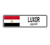 Biopracess Luxor Panneau de rue Égypte Drapeau égyptien Ville Country Road Panneau de rue extérieur Panneau de métro 10,2 x 40,6 cm