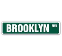 Biopracess New Sign Plaque de rue en métal Brooklyn NY 10,2 x 40,6 cm