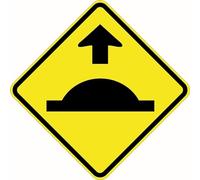 Biopracess Panneau d'avertissement carré en métal avec inscription « Caution Speed Hump Ahead » 30,5 x 30,5 cm