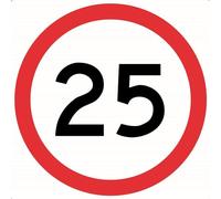 Biopracess Panneau d'avertissement carré en métal Speed Limit 25 km 30,5 x 30,5 cm