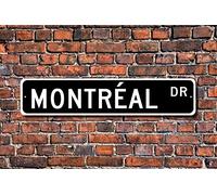 Biopracess Panneau de rue Montréal Souvenir visiteur de Montréal Ville canadienne Montréal Panneau de rue extérieur Panneau de métro 10,2 x 40,6 cm