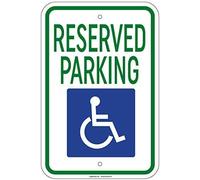 Biopracess Panneau en aluminium avec symbole réservé au stationnement avec handicapés 20,3 x 30,5 cm
