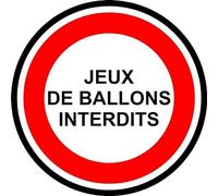 Biopracess Panneau en métal amusant avec inscription « Jeux de Ballons Interdits » - 30,5 x 30,5 cm