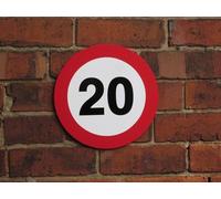 Biopracess Panneau en métal carré / rond de 20 km/h - 30,5 x 30,5 cm