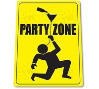 Biopracess Panneau en métal « Caution Warning Beer Bong College » - 20,3 x 30,5 cm
