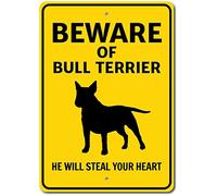 Biopracess Panneau en métal décoratif Bull Terrierbull Terrier 20,3 x 30,5 cm