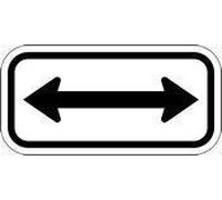 Biopracess Panneau en métal double flèche pour extérieur et intérieur 20,3 x 30,5 cm