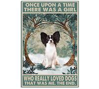 Biopracess Papillon Once Upon A Time There Was A Girl Poster Décoration murale vintage Plaque en métal 20,3 x 30,5 cm