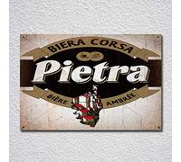 Biopracess Pietra Plaque en métal vintage Motif bière 20,3 x 30,5 cm