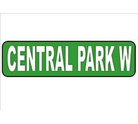 Biopracess Plaque de rue New York City Reproduction de panneau de rue Central Park W Panneau en métal 40 x 10 cm