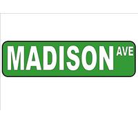 Biopracess Plaque de rue New York City Reproduction de plaque de rue Madison Avenue 40 x 10 cm