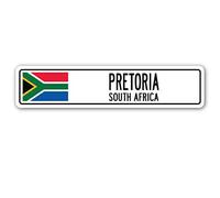 Biopracess Plaque de rue Pretoria Afrique du Sud - Drapeau de l'Afrique du Sud - 10,2 x 40,6 cm