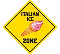 Biopracess Plaque de signalisation routière italienne en métal humoristique Motif zone de glace 30,5 x 30,5 cm