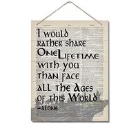 Biopracess Plaque décorative avec citation d'Arwen, « I Would Rather Share One Lifetime » - Rétro - Vintage - En métal - Décoration murale - 20,3 x 30,5 cm
