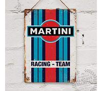 Biopracess Plaque décorative vintage en métal Martini Racing Team - 20,3 x 30,5 cm