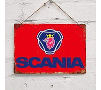 Biopracess Plaque décorative vintage en métal Motif camion Scania 20,3 x 30,5 cm