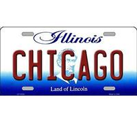 Biopracess Plaque d'immatriculation de l'état de Chicago Illinois - 15 x 30 cm