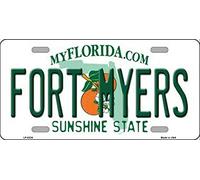 Biopracess Plaque d'immatriculation de l'État de Fort Myers Floride 15 x 30 cm