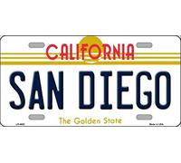 Biopracess Plaque d'immatriculation de San Diego California State - 15 x 30 cm