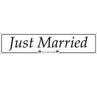 Biopracess Plaque d'immatriculation de voiture personnalisée Just Married - En aluminium - 10 x 40 cm