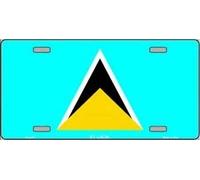 Biopracess Plaque d'immatriculation Drapeau de Sainte-Lucie 15 x 30 cm